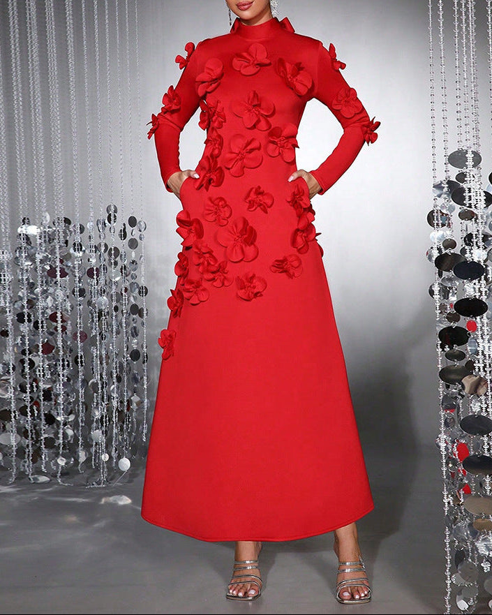 Lange mouwloze zeemeerminjurk met zijplooien - Seran 