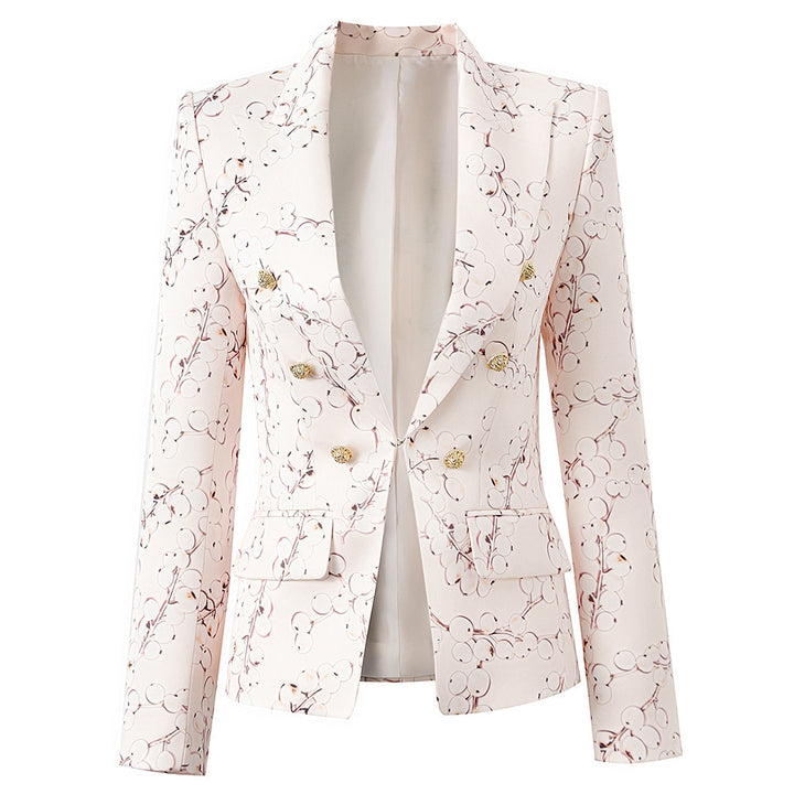 embroidered double-breasted blazer with gold buttons – ROYALE