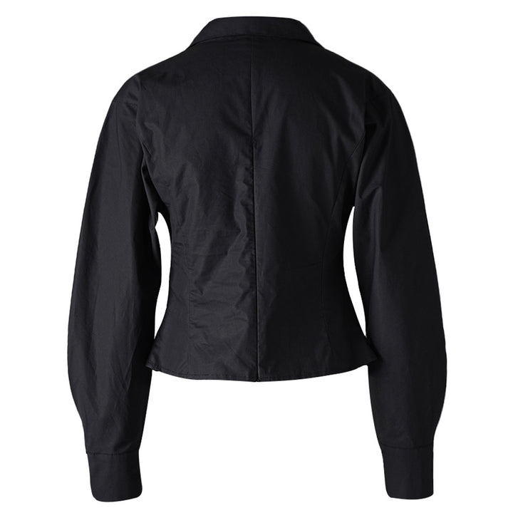 V-Neck Wrap Blouse with Cinched Waist – NOIRA