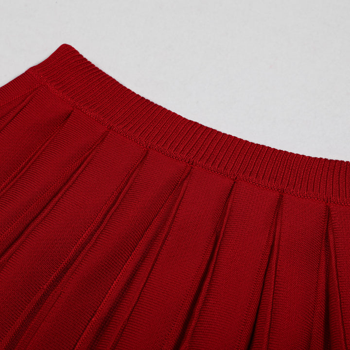 long sleeve cropped jacket with pleated mini skirt - AURELIATO