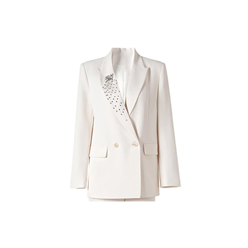 double-breasted blazer with crystal embellishments – ESRAA