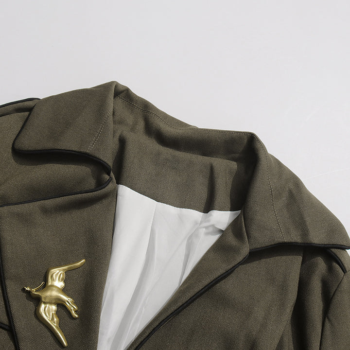 Geplooide top met uitlopende mouwen en maxi-rok set met tailleband – Rosiny 