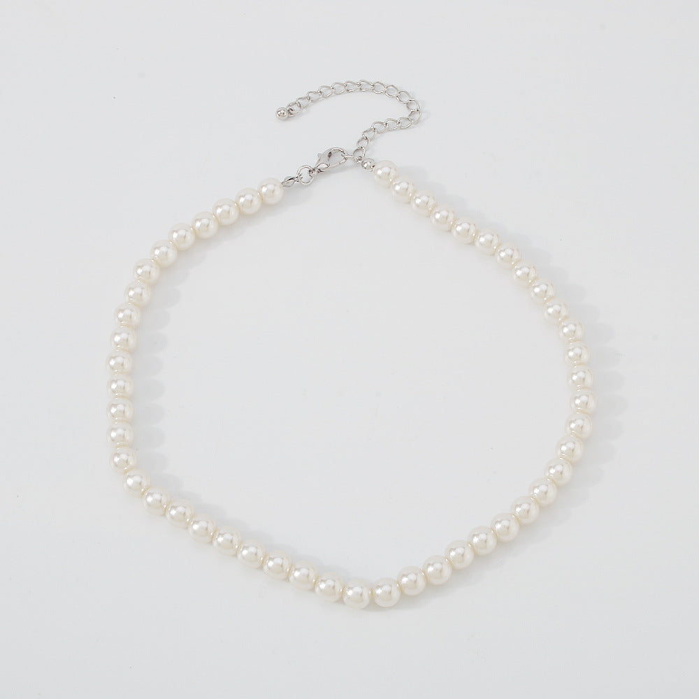 multi-strand faux pearl choker necklace - AURELIABA