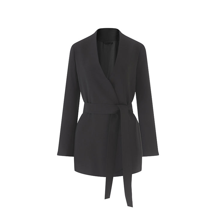 Wrap-style tailored blazer with waist tie – SILHOUETTE
