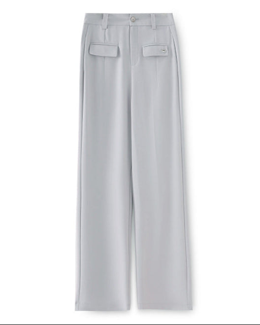 High-rise wide-leg pants with flap pockets – RHEAX