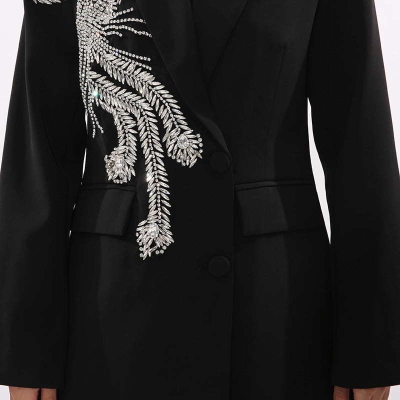 tailored blazer with crystal phoenix embroidery – PHOENIX