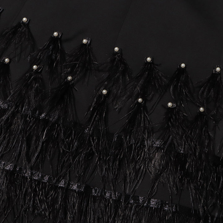 Haut à manches évasées plissées et ensemble jupe longue avec ceinture à la taille – Rosiny 