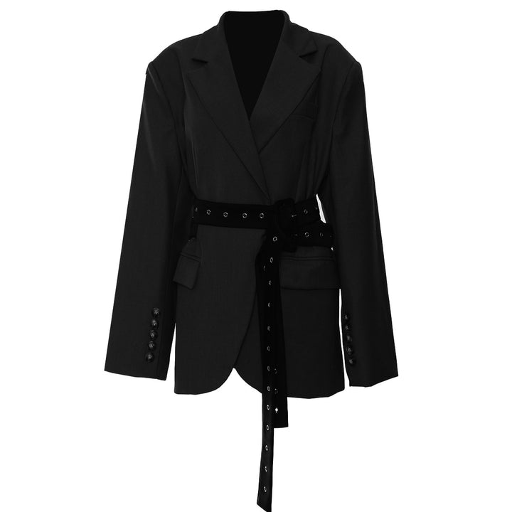 Tailored Blazer with Statement Belt – SEIF