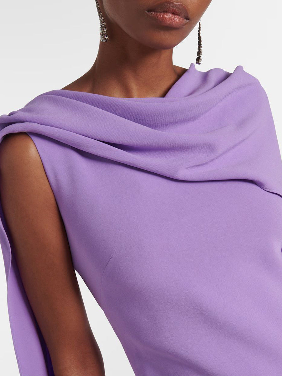 Plissiertes Oberteil mit ausgestellten Ärmeln und Maxirock-Set mit Taillengürtel – Rosiny 