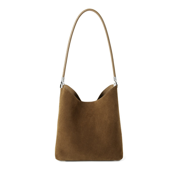 suede shoulder bag with structured silhouette - SOLA