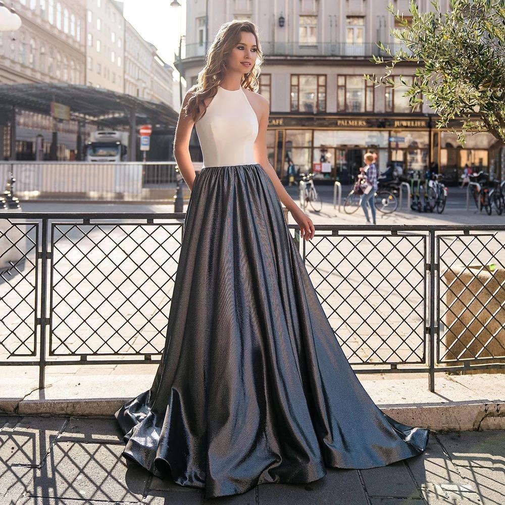 sleeveless ball gown with satin skirt - AURORIKA