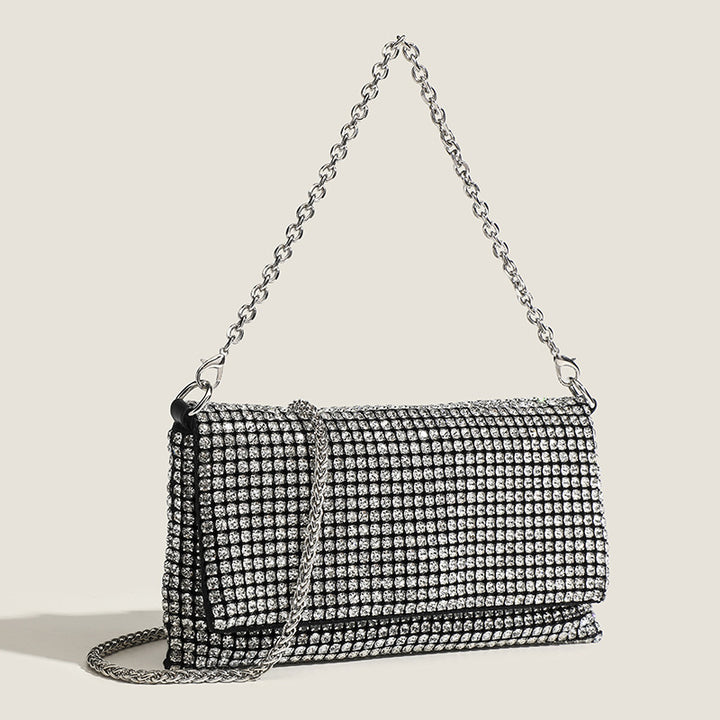 Crystal Mesh Chain Shoulder Bag - Glam