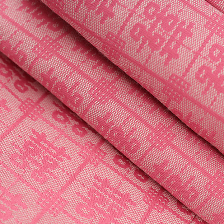 double-breasted jacquard blazer with satin lapel – ROSÉ