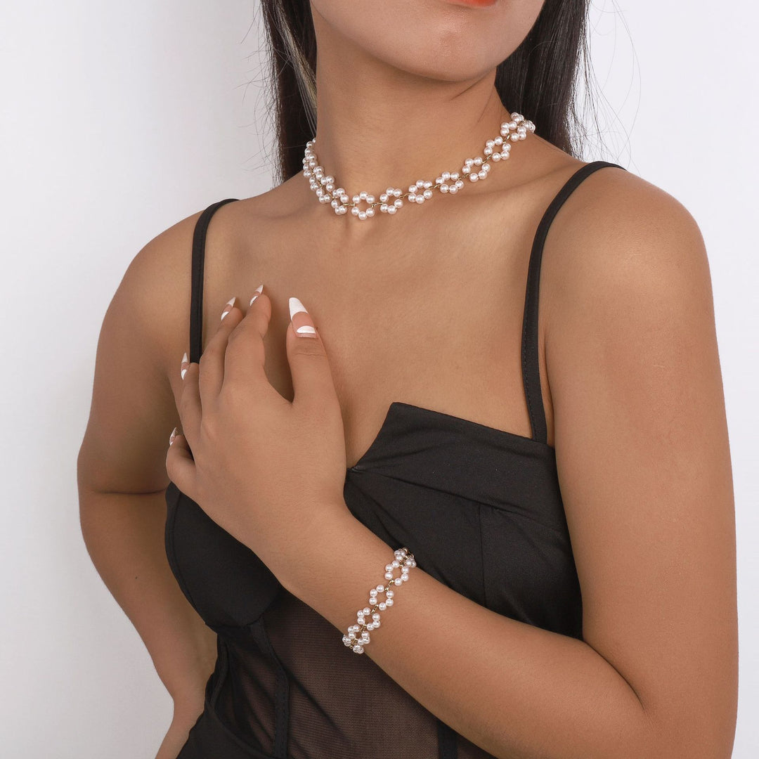 pearl choker and bracelet set – GRACE