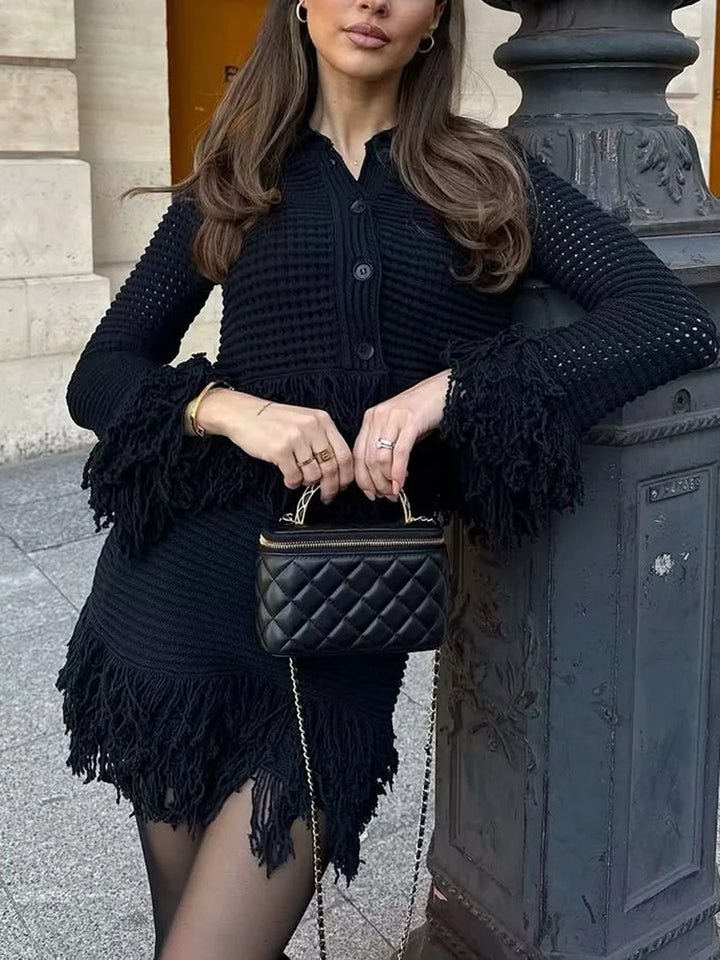 fringed crochet button-up jacket – SNORÉL