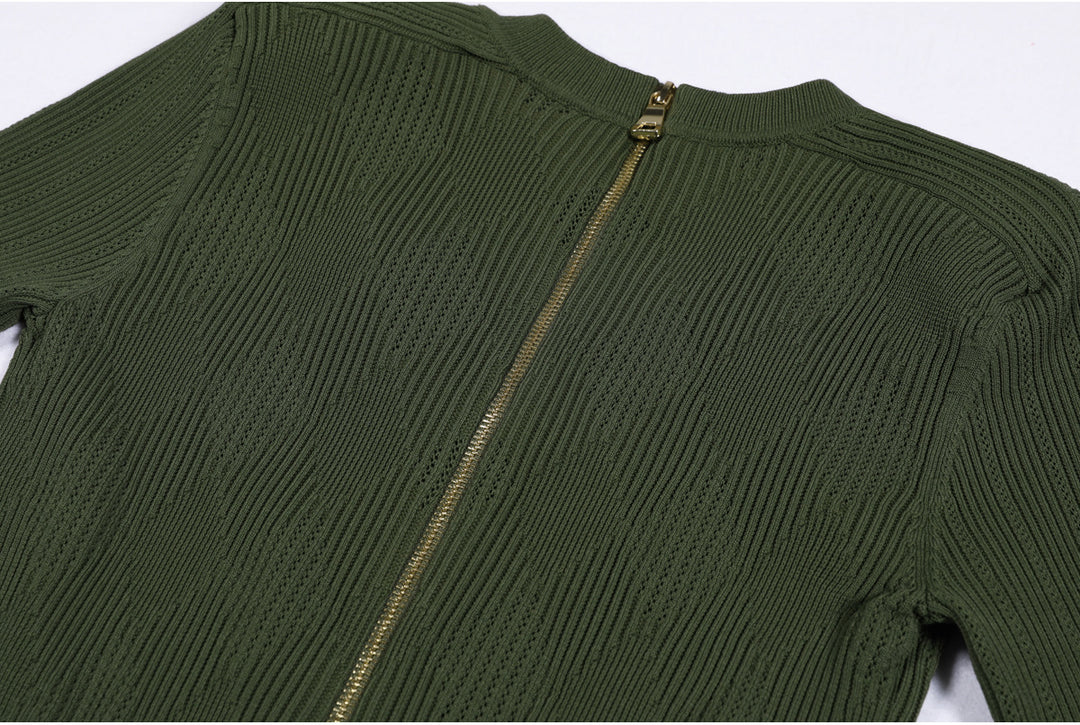 Plissiertes Oberteil mit ausgestellten Ärmeln und Maxirock-Set mit Taillengürtel – Rosiny 