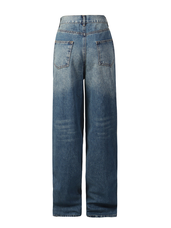 High-Waist Wide-Leg Denim with Gold Charms – AURA