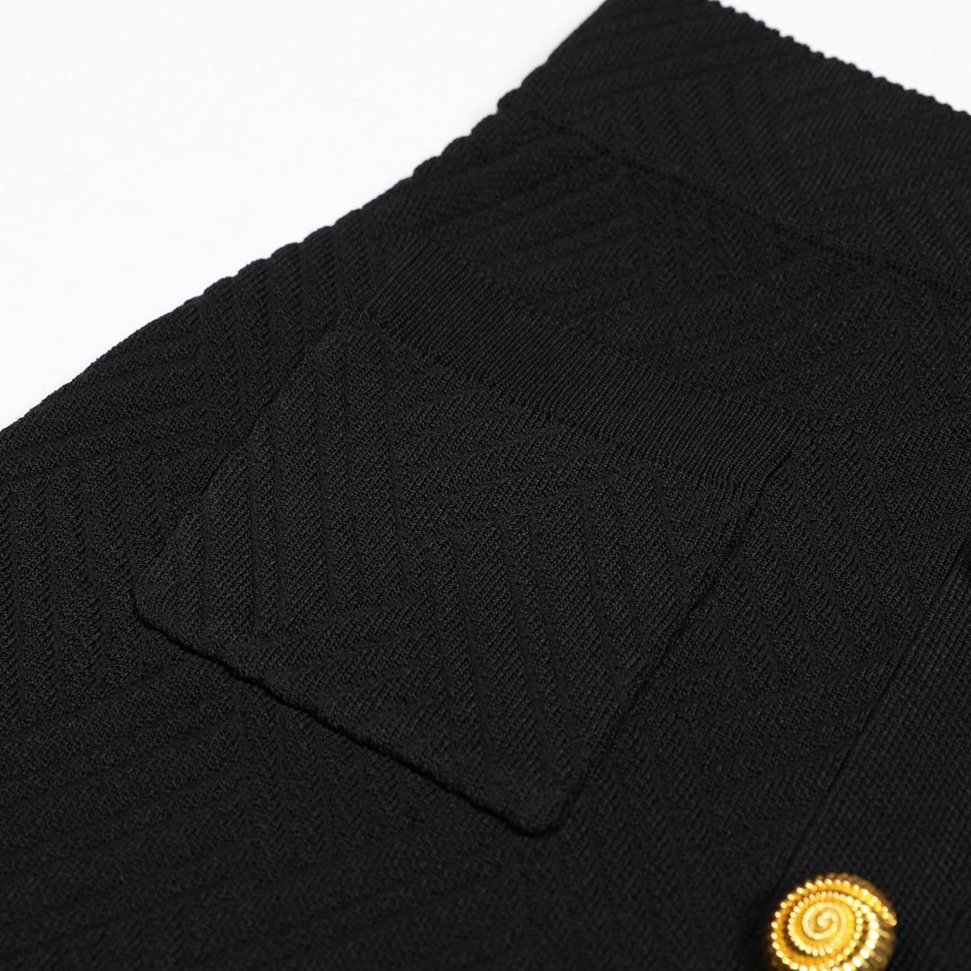 two-piece knit set with gold button accents – ADELLEM