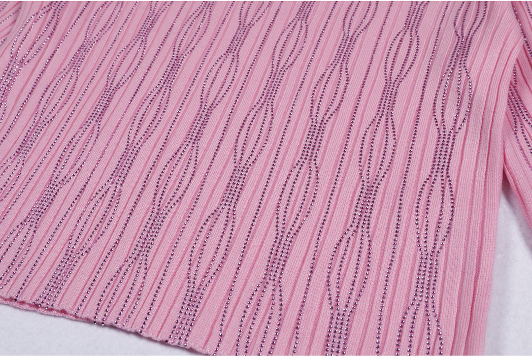 بلوزة محبوكة بأكمام طويلة وملمس شفاف - نوراترو