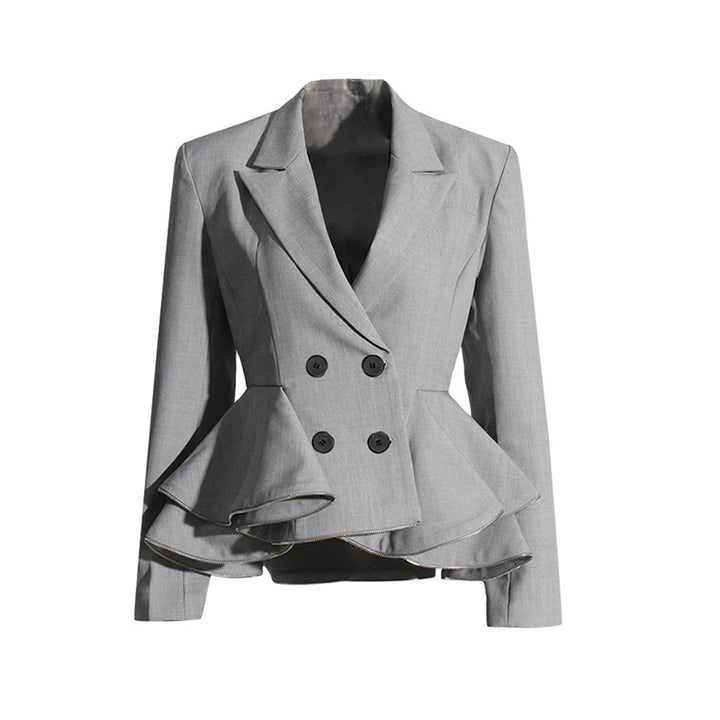 double-breasted peplum blazer with sculpted waist – ELISE