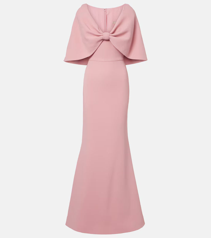 Blush Cape Bow Gown - Roselle
