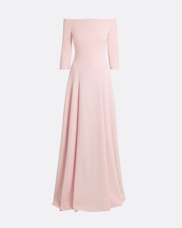 Blush Off-Shoulder A-Line Evening Gown - Grace