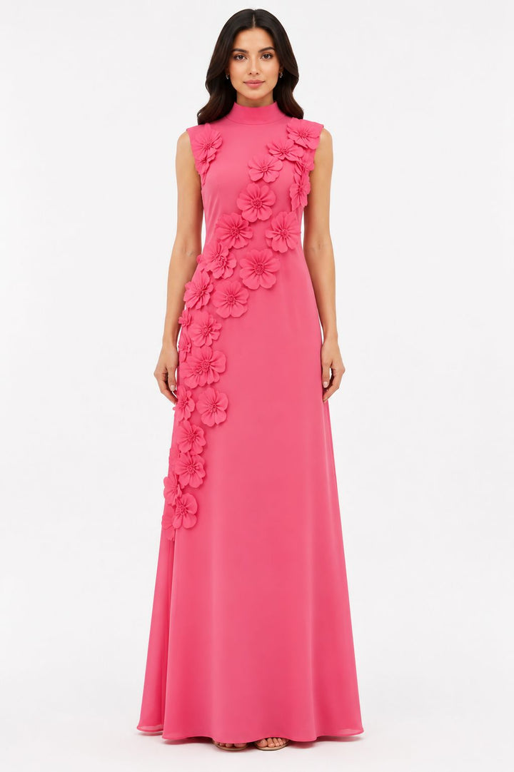 3D Floral A-Line Gown - Azalea