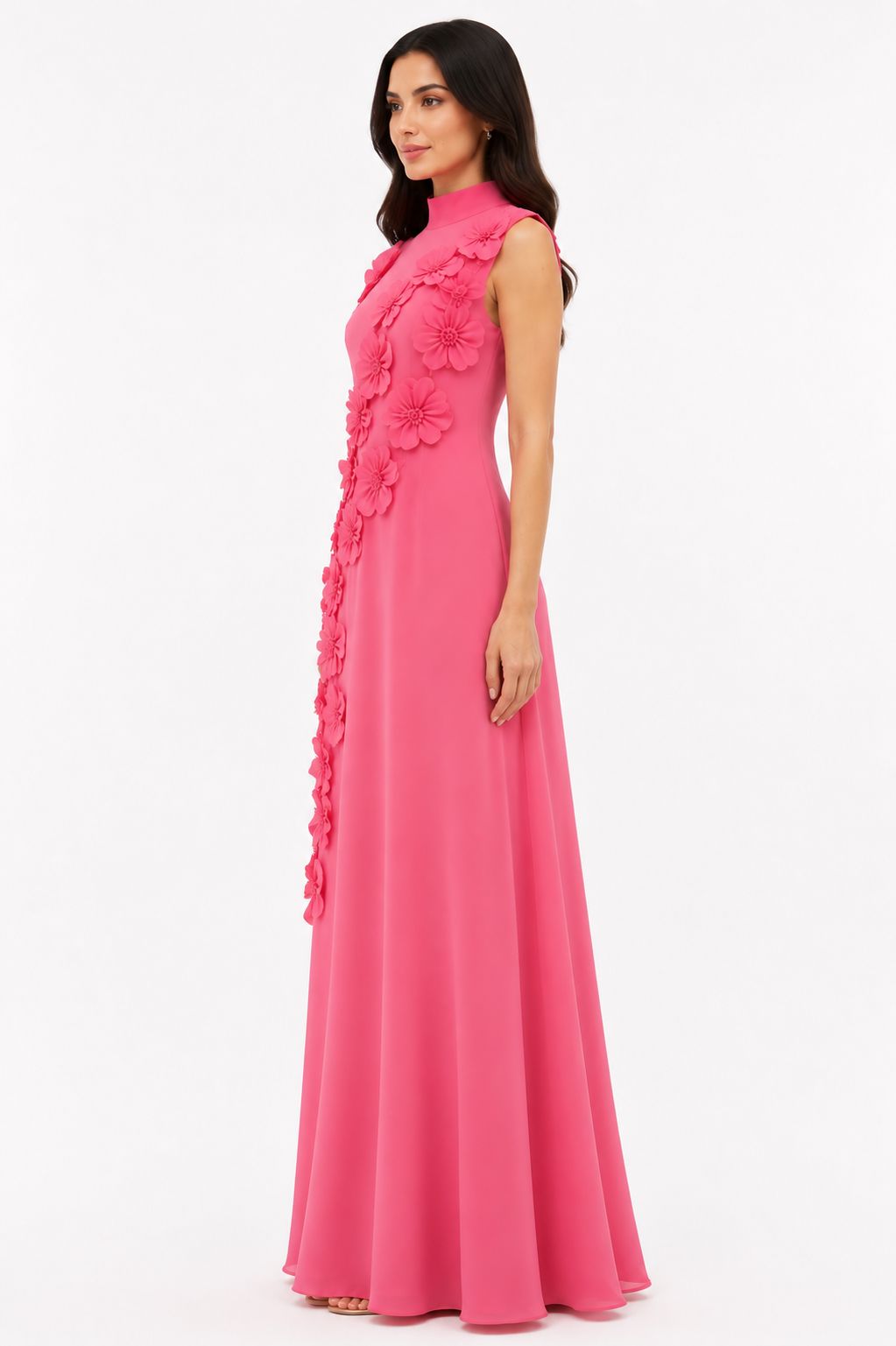 3D Floral A-Line Gown - Azalea