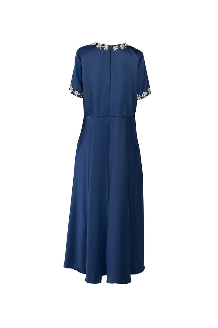 short-sleeve A-line gown with embellished neckline – NADIA