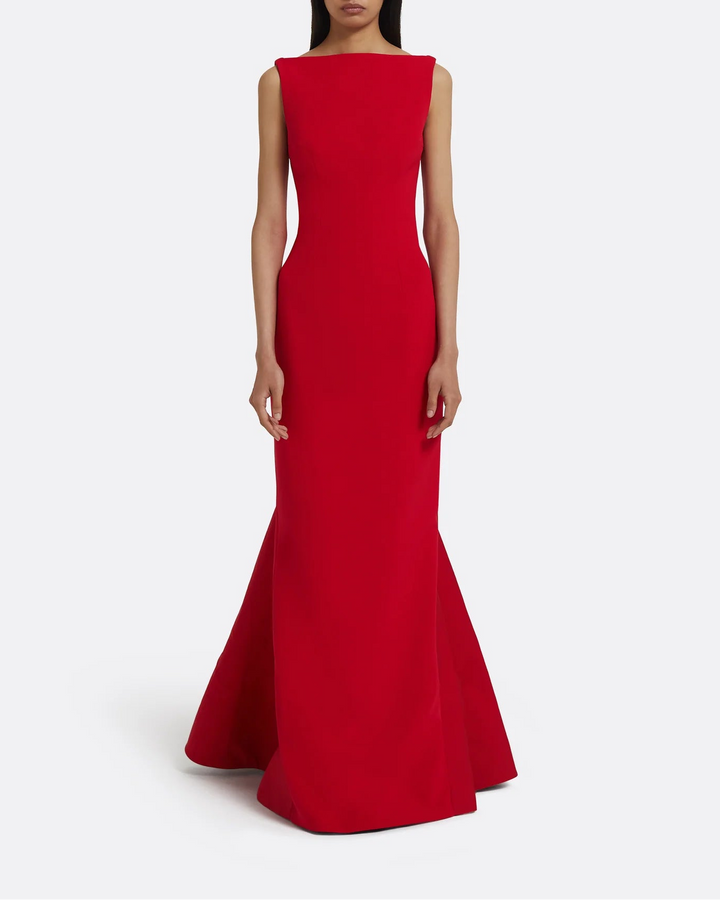 sleeveless mermaid gown with sculpted bateau neckline – LAVENA