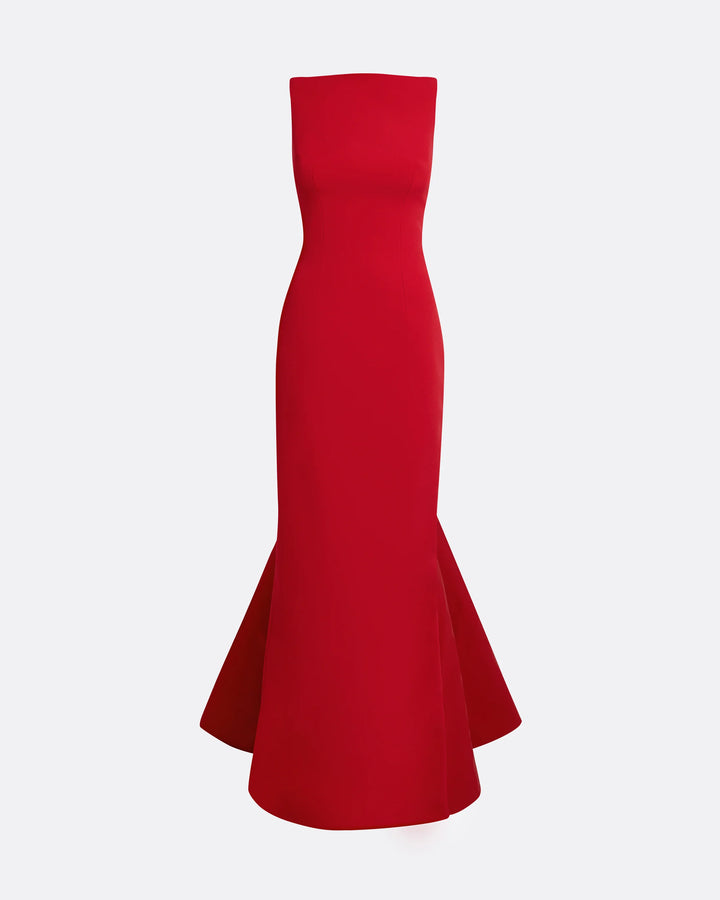 sleeveless mermaid gown with sculpted bateau neckline – LAVENA