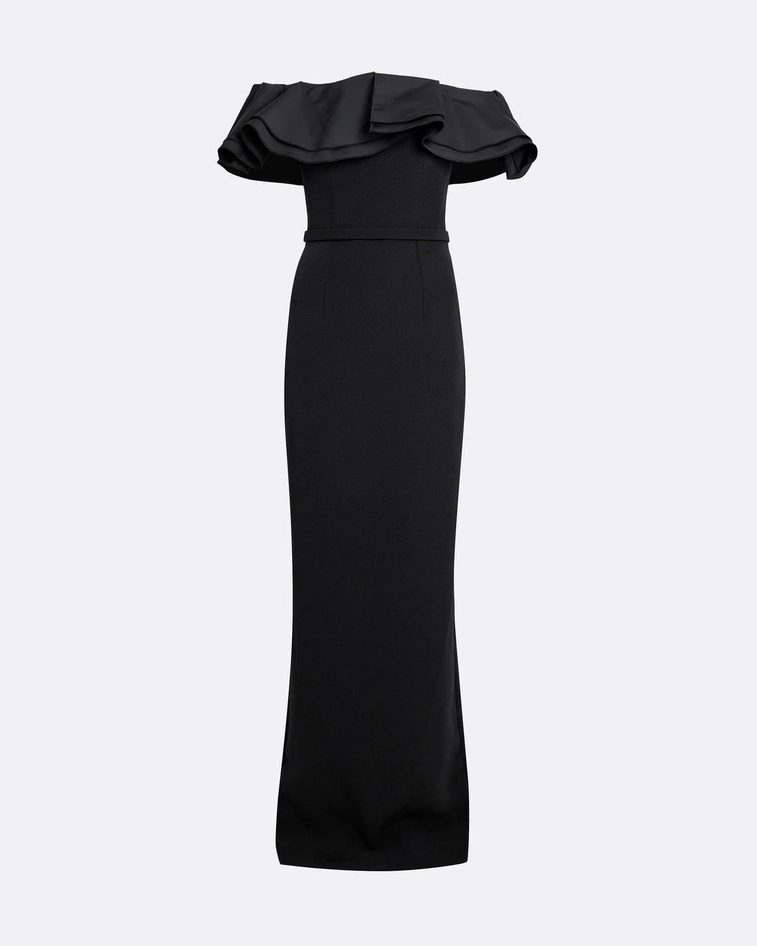 off-shoulder gown with sculpted ruffle neckline – NERIA