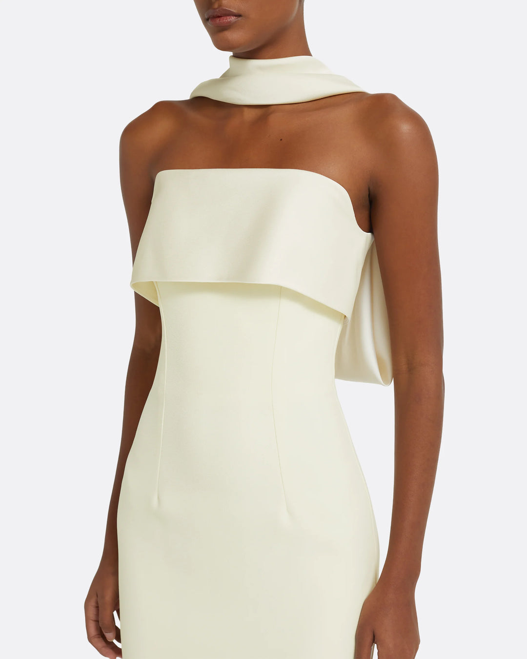 strapless column gown with sculpted collar – SORAYA