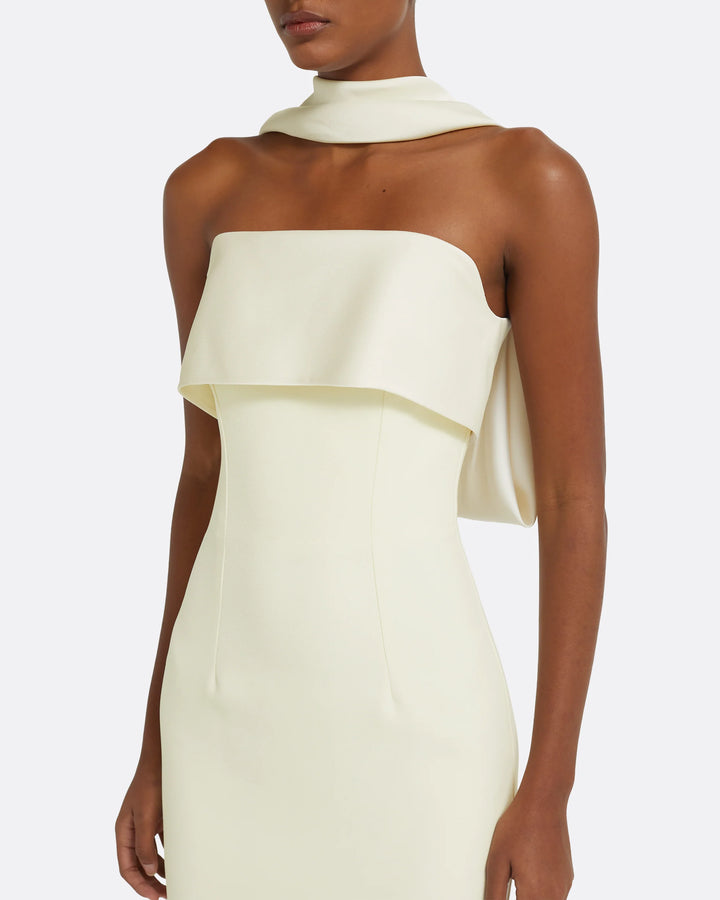 strapless column gown with sculpted collar – SORAYA