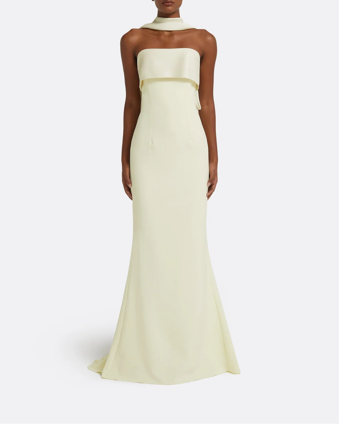 strapless column gown with sculpted collar – SORAYA