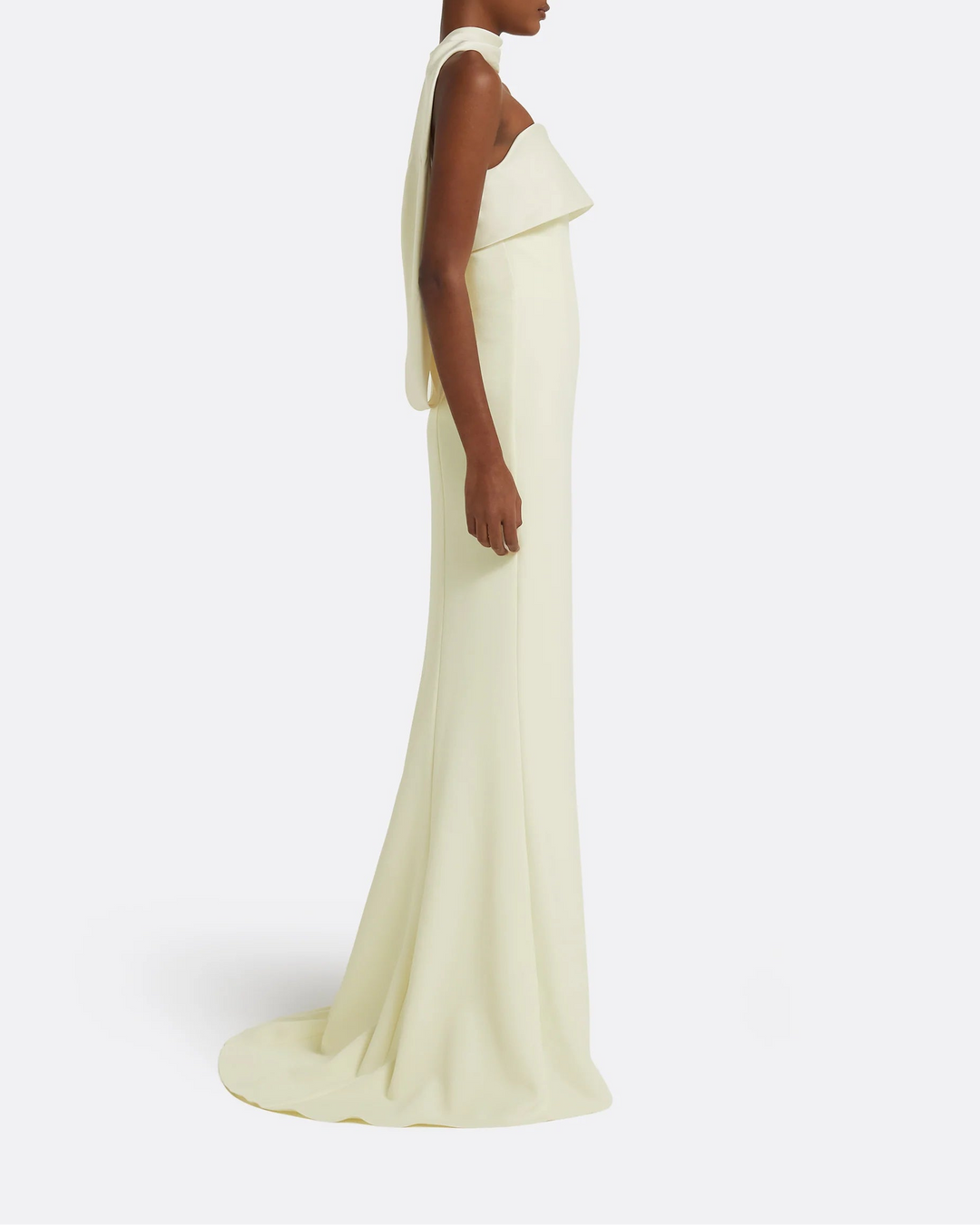 strapless column gown with sculpted collar – SORAYA