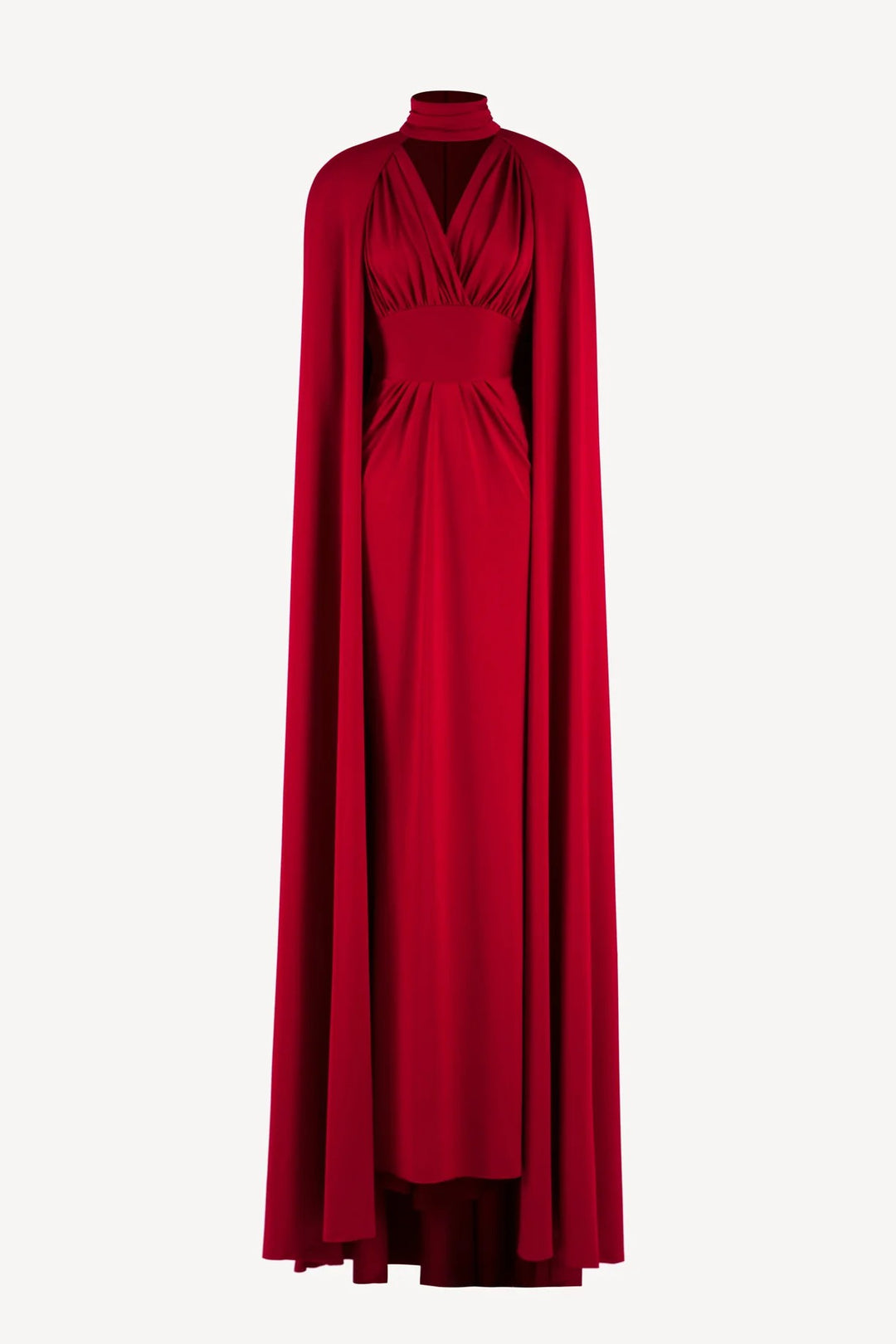cape-draped gown with ruched wrap bodice – VALENCIA