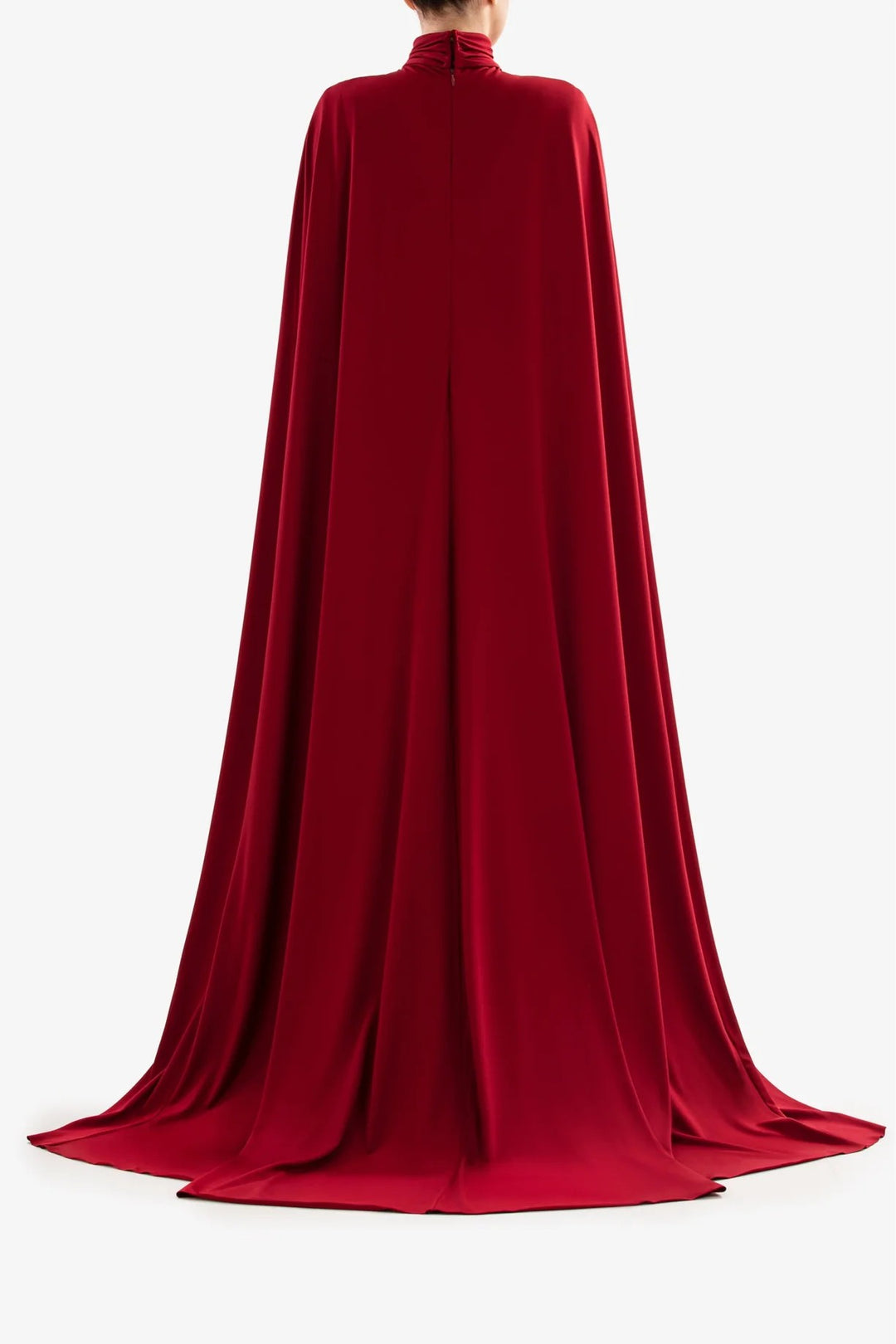 cape-draped gown with ruched wrap bodice – VALENCIA