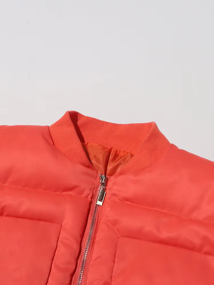 puff-sleeve cropped padded jacket with zip front – ARDENALI