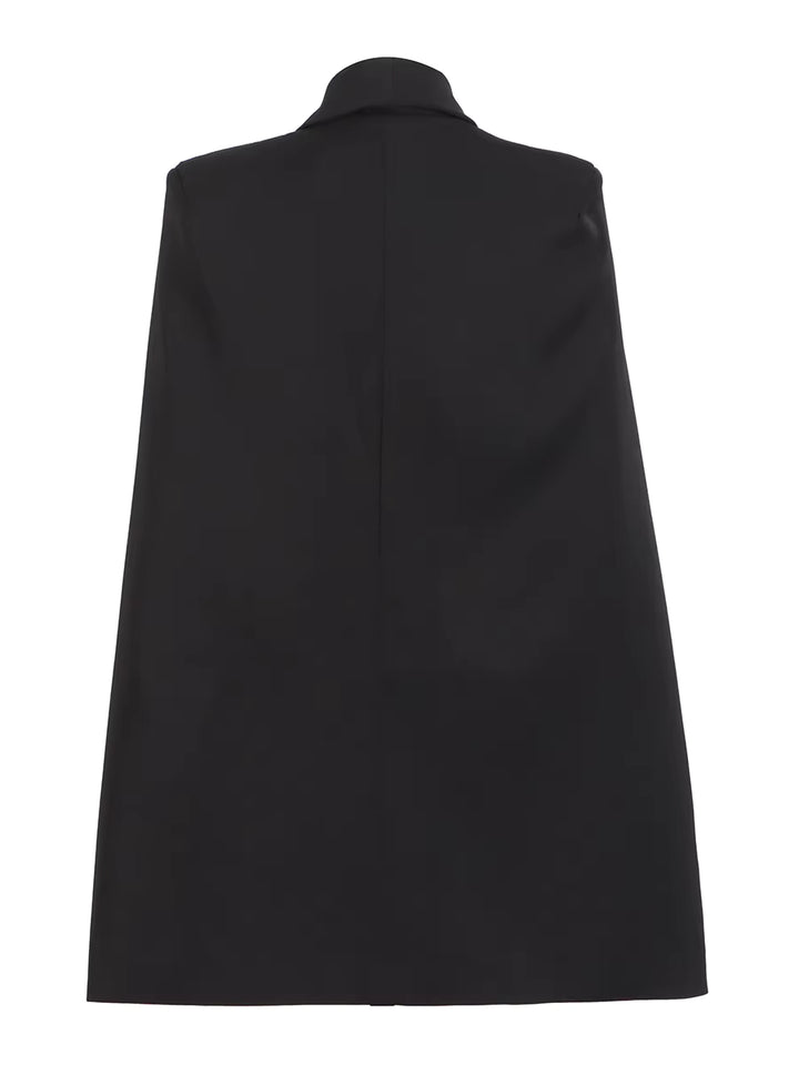 جاكيت بليزر مزين بكاب وحزام عند الخصر - أوروريكسا