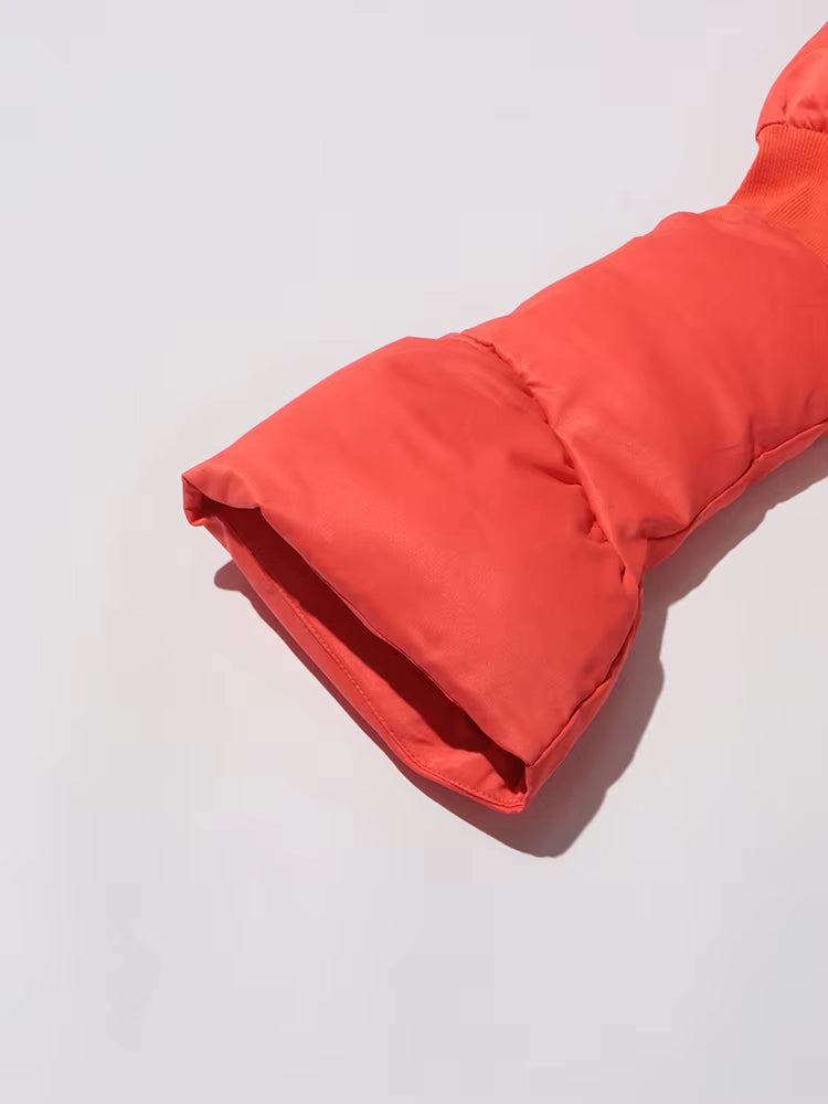 puff-sleeve cropped padded jacket with zip front – ARDENALI