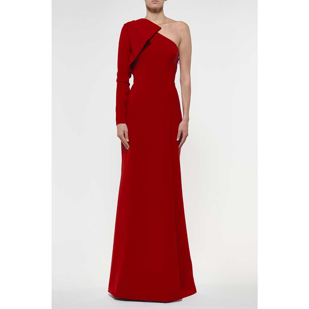 one-shoulder gown with sculpted ruffle – SILIIE