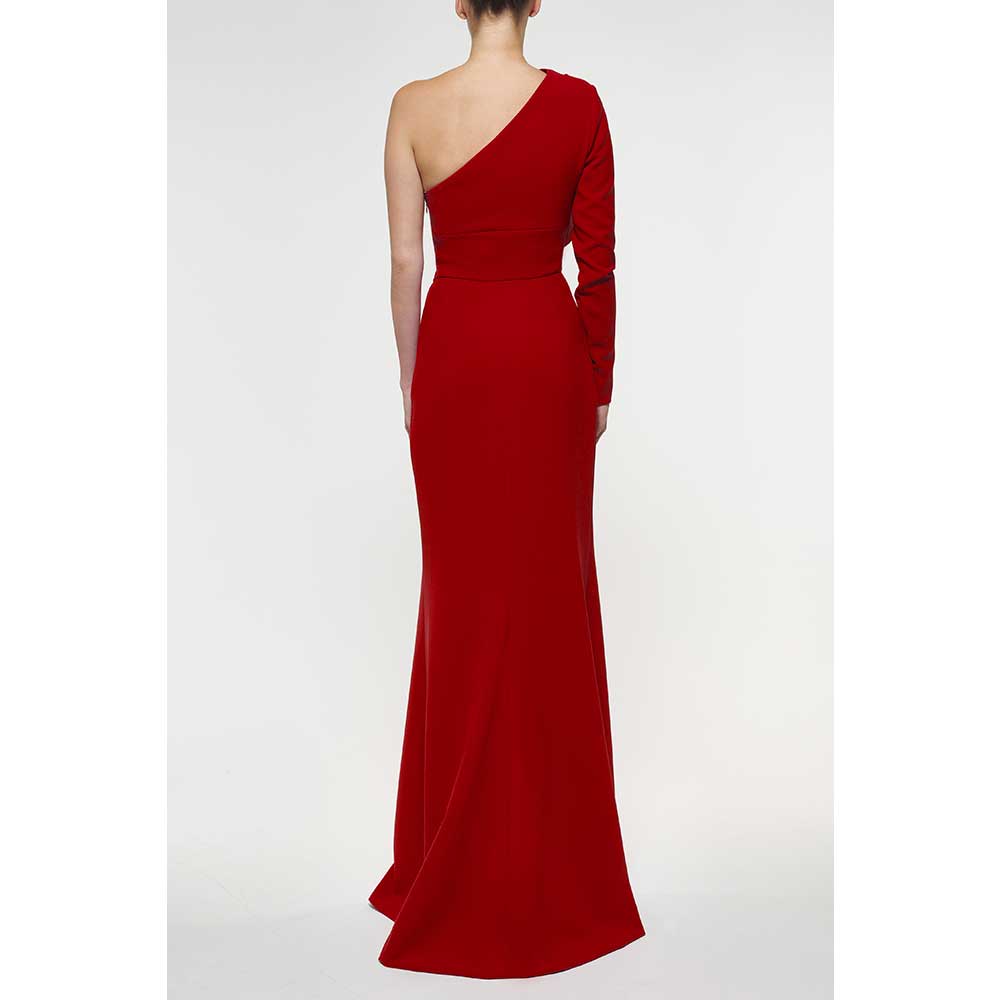 one-shoulder gown with sculpted ruffle – SILIIE