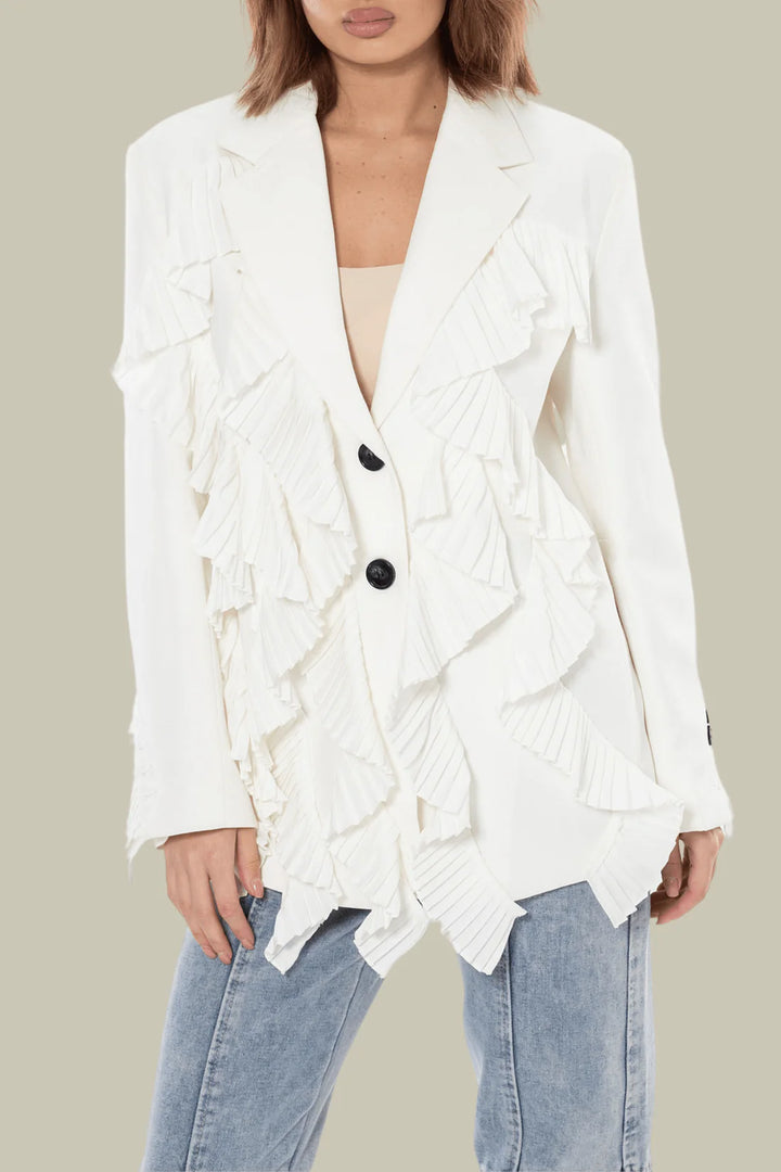 Ruffled patchwork blazer – SARAH