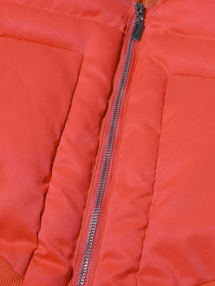 puff-sleeve cropped padded jacket with zip front – ARDENALI