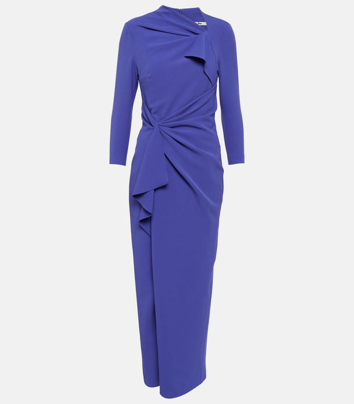 Asymmetrically draped dress with front slit - ODD-KEVEY