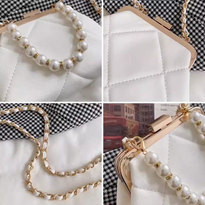 Pearl Luxe Mini Bag with golden hardware