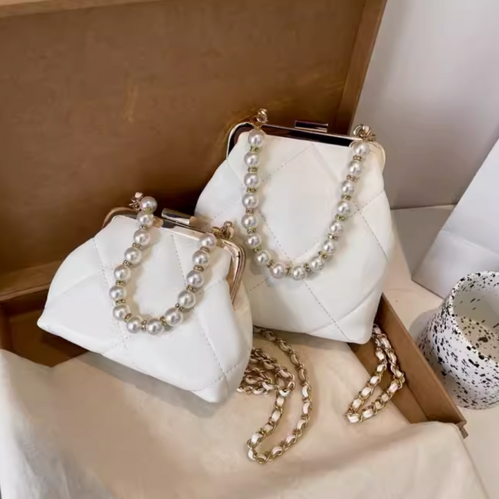 Pearl Luxe Mini Bag with golden hardware