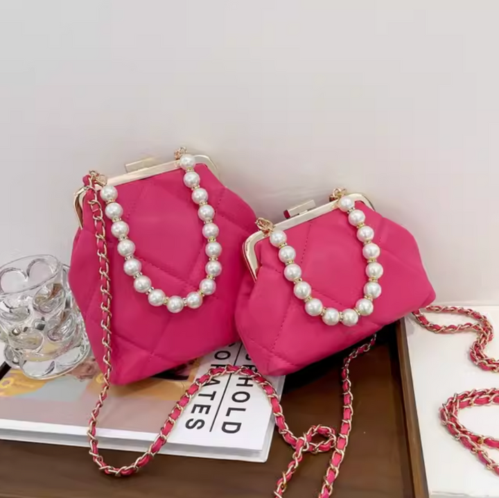 Pearl Luxe Mini Bag with golden hardware