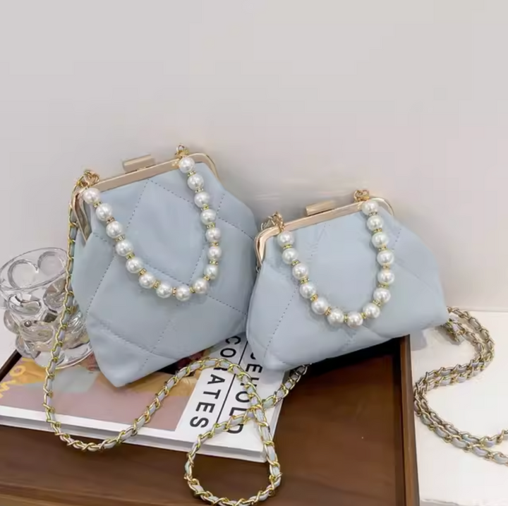 Pearl Luxe Mini Bag with golden hardware